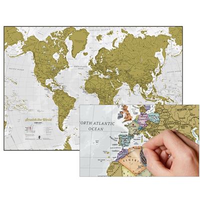 Kraskaart Wereldkaart Engelstalig