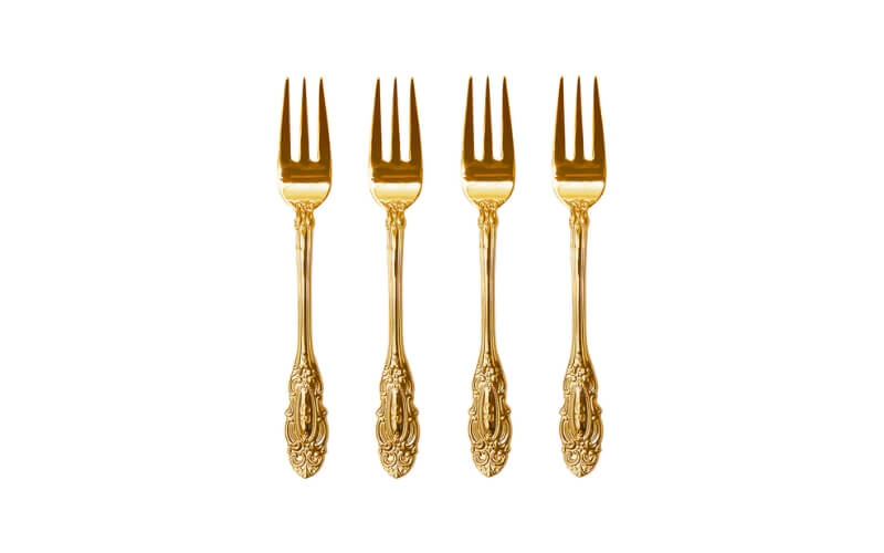 Gebaksvorkjes Vintage 24 Kr Goud Verguld Christina Re