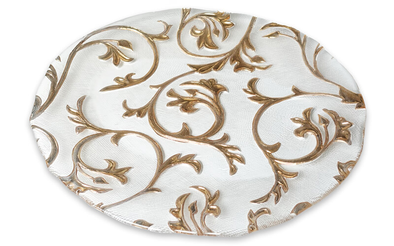 Ovalen Schaal 41cm Bisanzio-IVV Gouden decoratie