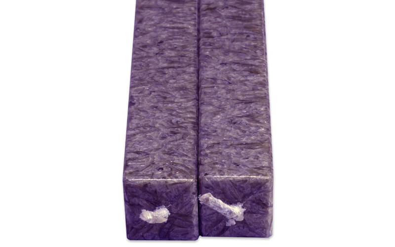 Vierkante Kaarsen Aubergine 2 Stuks Amabiente