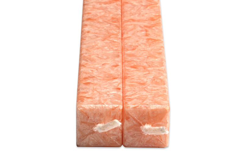 Vierkante Kaarsen Zalm 2 Stuks Amabiente