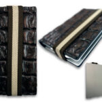 Q7 Wallet Bruin Leer Krokodillenprint | Kadeloo