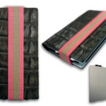 Q7 Wallet Grijs Leer Krokodillenprint | Kadeloo