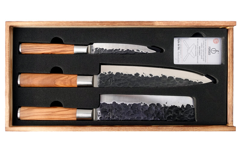 Forged Olive Keukenmessen set 3-Delig