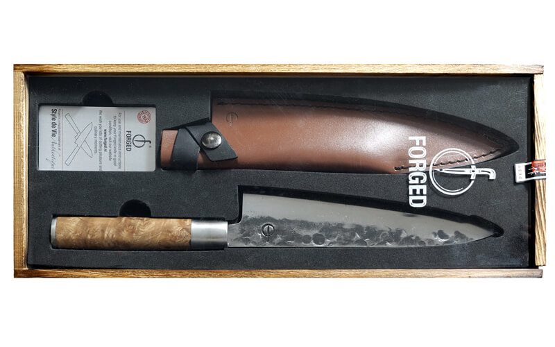 Forged VG10 Koksmes-Leren hoes