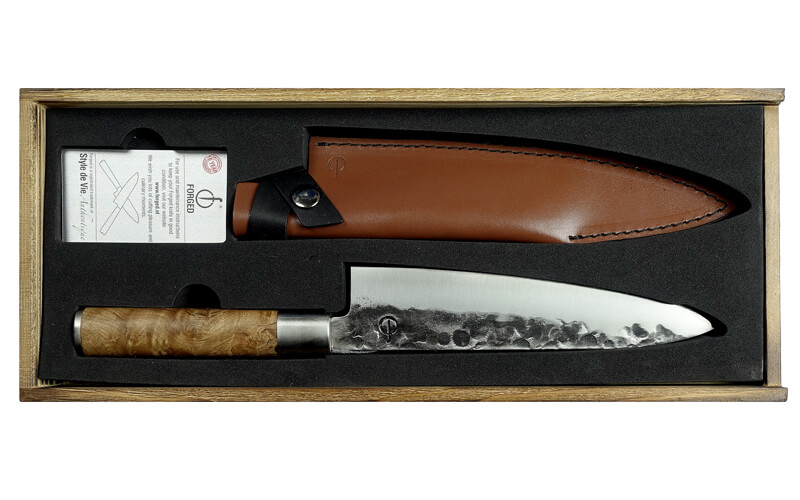 Forged VG10 Koksmes-Leren hoes
