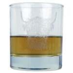 Whiskyglas met onderzetter Schotse Hooglander | Kadeloo