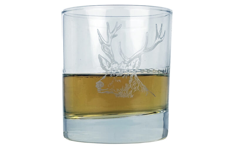 Whiskyglas met Onderzetter Edelhert Selbrae House