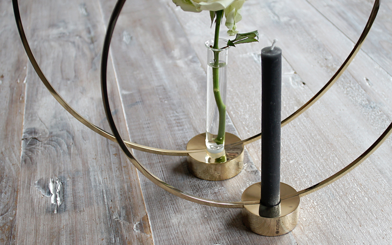 Luxe Kandelaar Rond messing 'Gloria' Klong Klein
