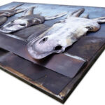 Metalen Schilderij 3D Ezels Gave Specials | Kadeloo