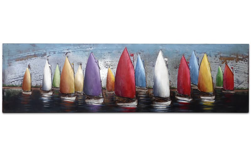 Metalen Schilderij 3D Zeilboten Gave Specials