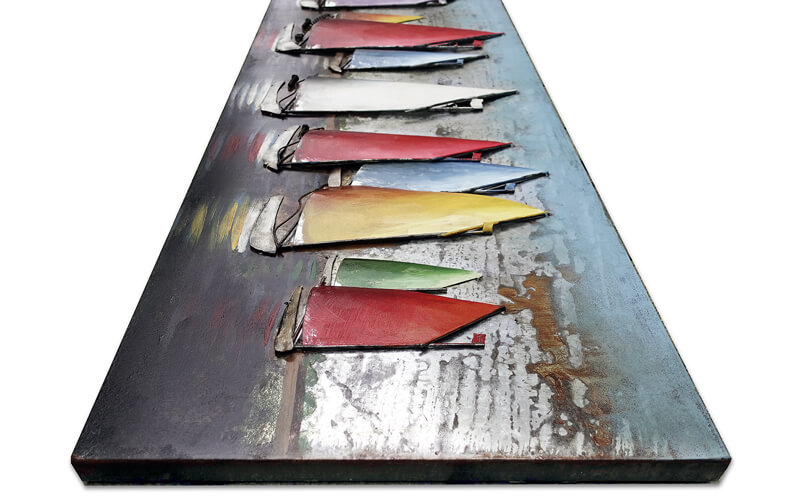 Metalen Schilderij 3D Zeilboten Gave Specials