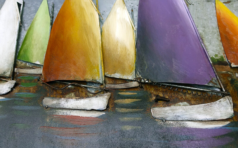 Metalen Schilderij 3D Zeilboten Gave Specials