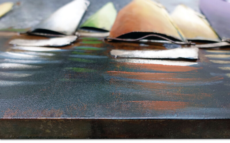 Metalen Schilderij 3D Zeilboten Gave Specials