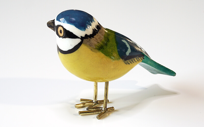 Houten vogel miniatuur Pimpelmees