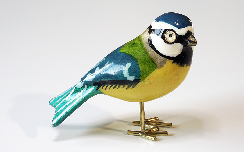 Houten vogel miniatuur Pimpelmees