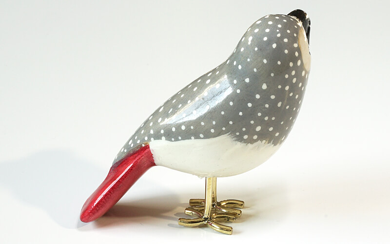 Houten vogel miniatuur Grijze-roodstaart-papegaai