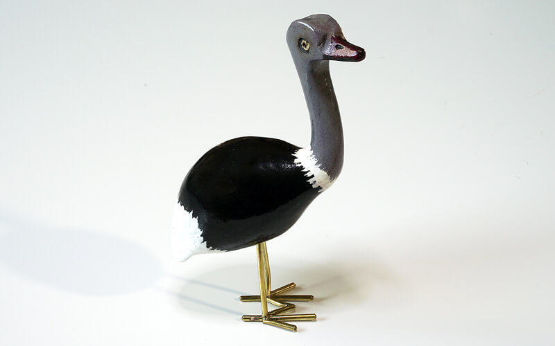 Houten vogel miniatuur Struisvogel