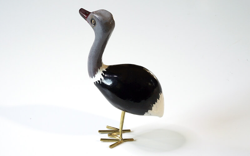 Houten vogel miniatuur Struisvogel