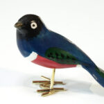 Houten vogel miniatuur 3kleur-Glansspreeuw | Kadeloo