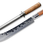 Forged Olive Slagersmes-Aanzetstaal Set | Kadeloo