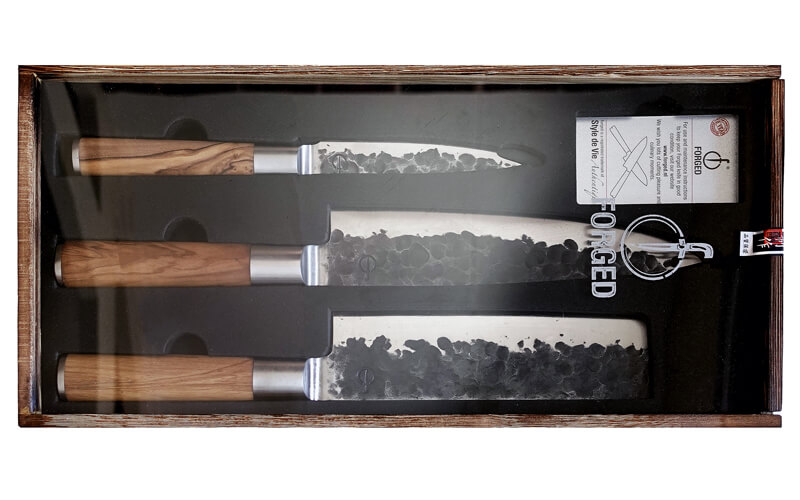 Forged Olive Keukenmessen set 3-Delig