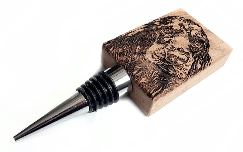 Flessenstop Cocker-Spaniel Eikenhout