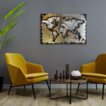 Metalen Schilderij 3D Kaart-van-de-Wereld Gave Specials | Kadeloo