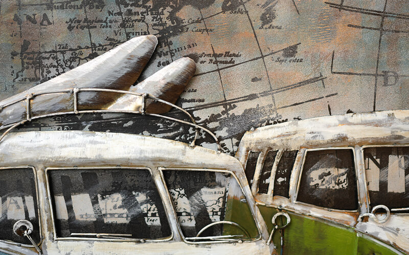 Metalen Schilderij 3D VW Busjes Gave Specials