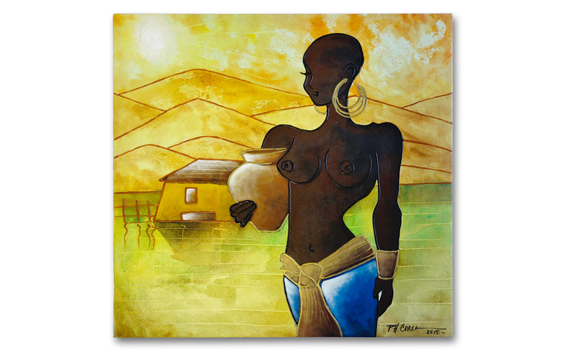 Schilderij African woman