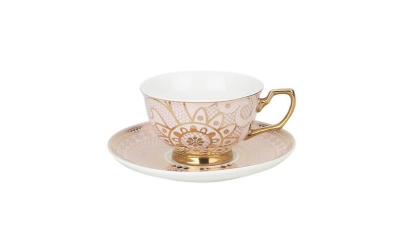 Kop & Schotel Georgia Lace Pearl 24kr Goud Christina Re