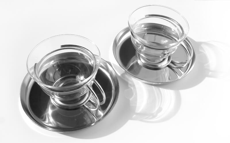 Theeglazen met RVS Schotel Mono Filio