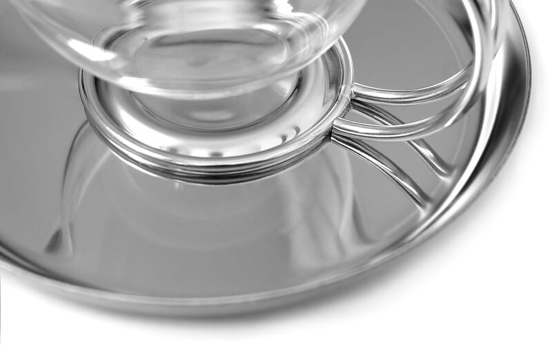 Theeglazen met RVS Schotel Mono Filio