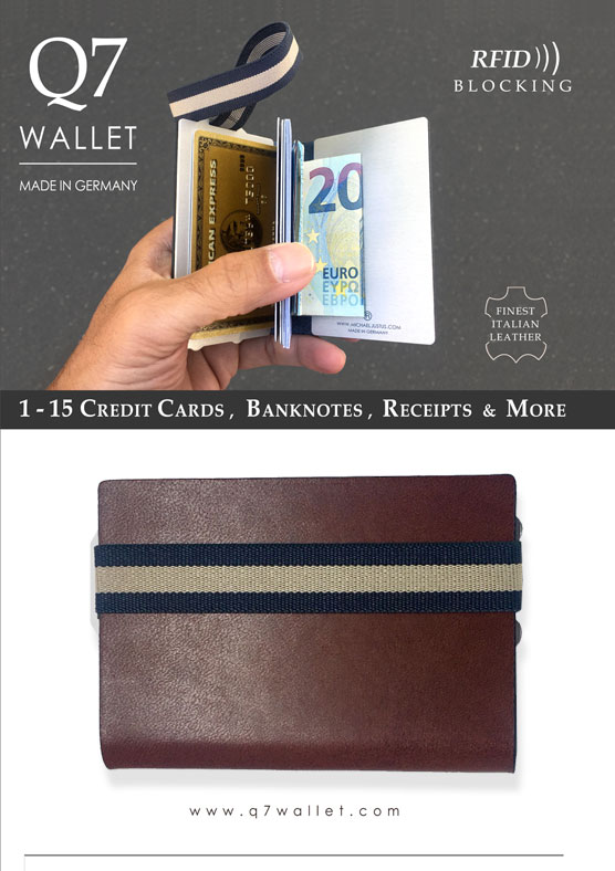 Q7 Wallet Bruin Leer Krokodillenprint