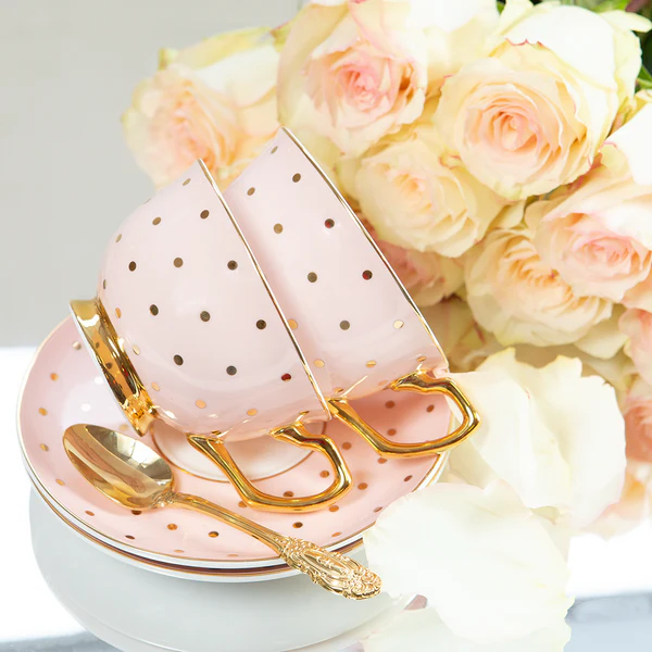 Kop & Schotel Polka-Gold-Blush 24k Goud Christina Re