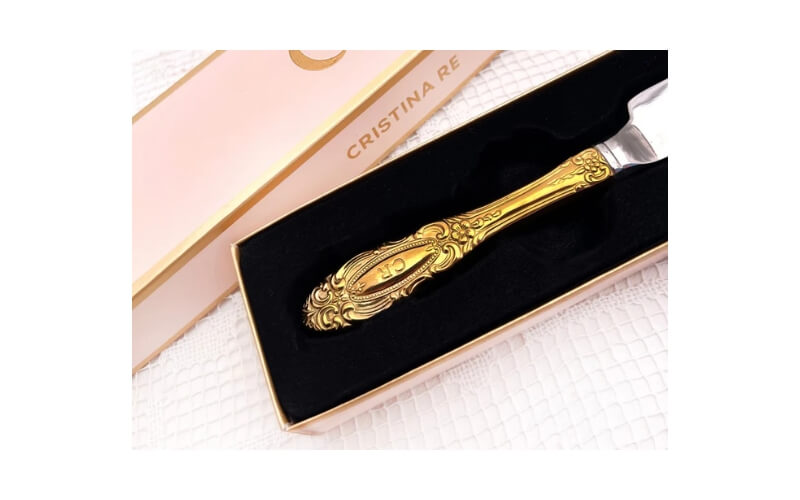 Taartmes Vintage 24 Kr Goud Verguld Christina Re
