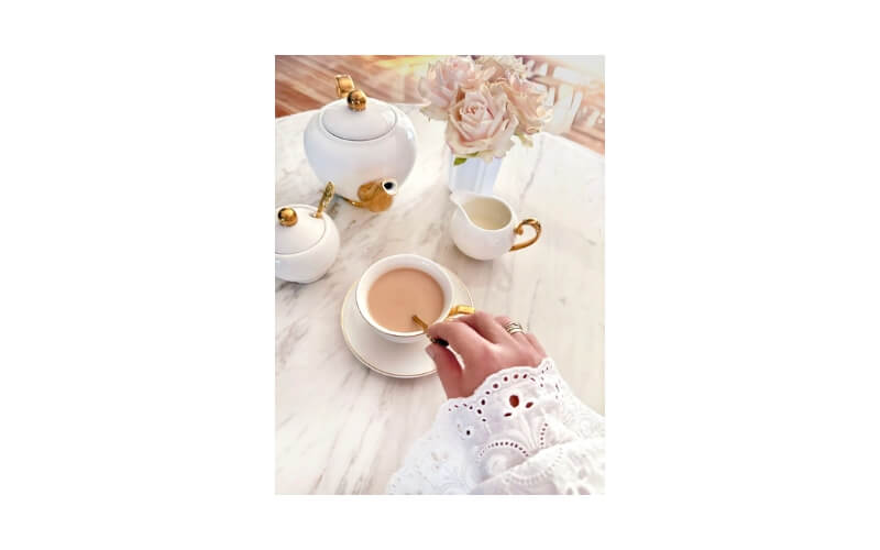 Theepot Ivory 2 kops 24kt Goud Christina Re