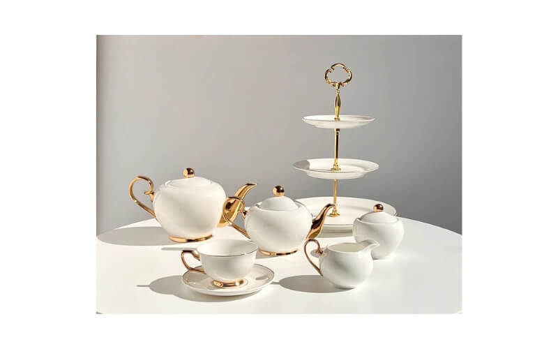 Theepot Ivory 2 kops 24kt Goud Christina Re