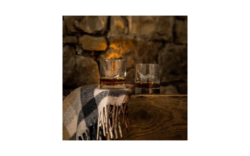 Whiskyglas met onderzetter Schotse Hooglander