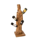 Wijnrek Teak wortel hout 6 flessen | Kadeloo