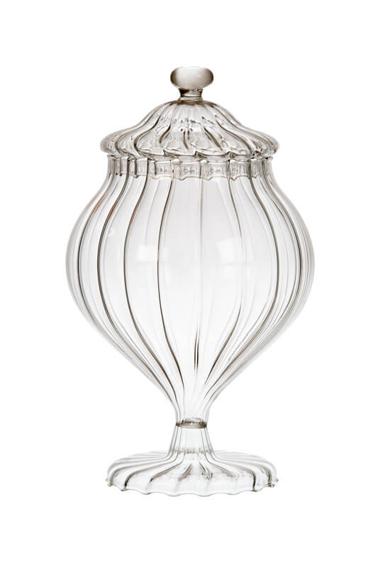 Voorraadpot Glas streep IVV