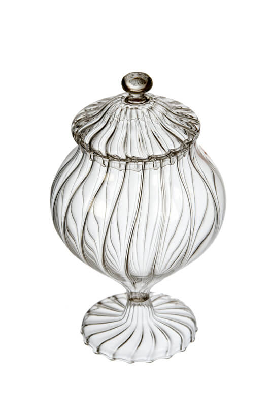 Voorraadpot Glas streep IVV